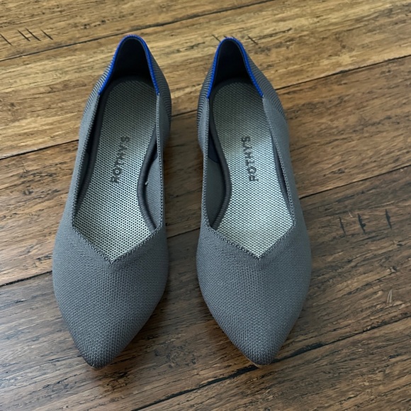 Rothy’s Gray Women's Flats with Blue Accents - Picture 1 of 4